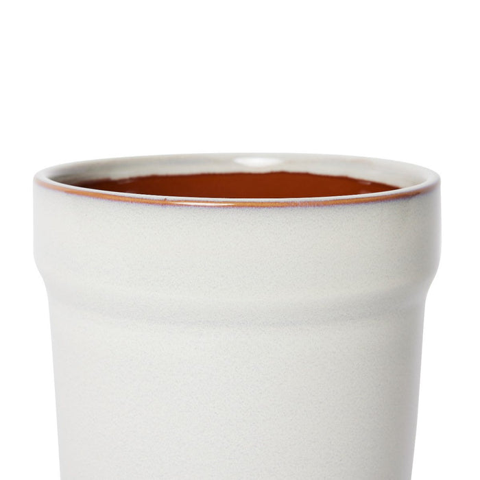 Austin Pot w Saucer - White, 19cm (H)