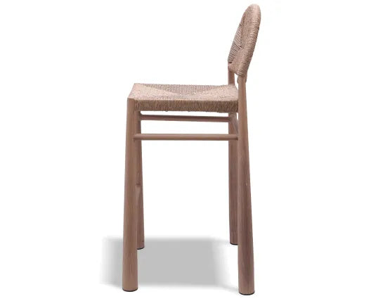Calete Bar Stool - Outdoor - Rope, Wood, 108cm H