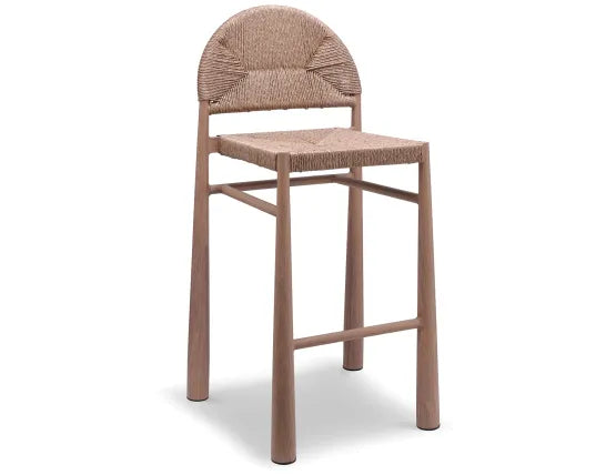 Calete Bar Stool - Outdoor - Rope, Wood, 108cm H