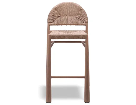 Calete Bar Stool - Outdoor - Rope, Wood, 108cm H