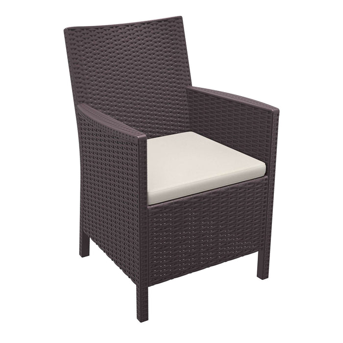 Siesta California Arm Chair - Chocolate with Beige Cushion