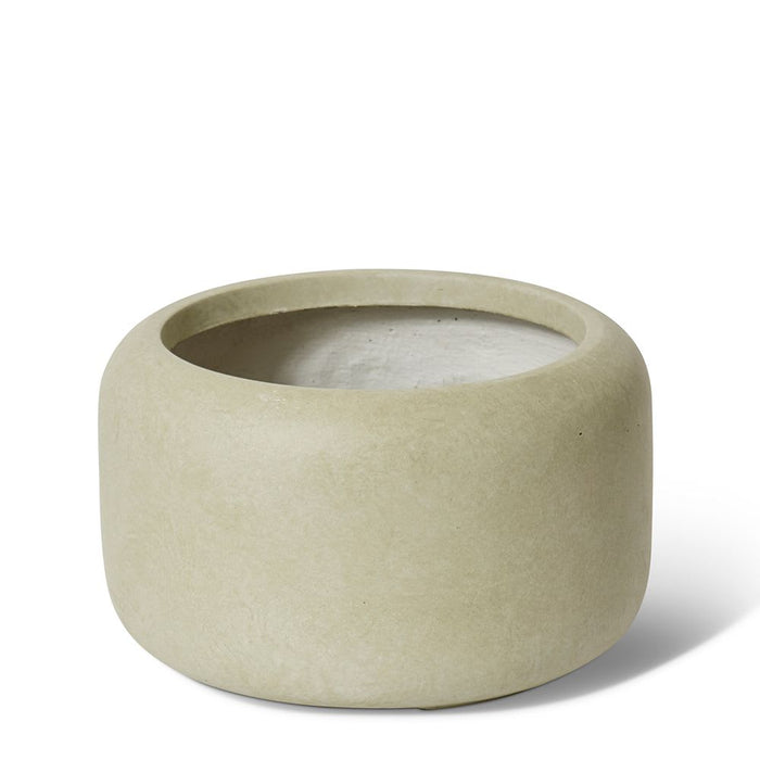 Saheed Low Fibrestone Planter - Green