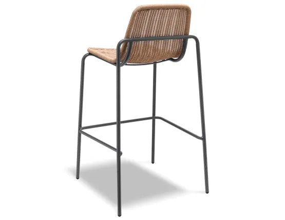 Cenote Rattan Bar Stool - Outdoor - Charcoal, 103cm H