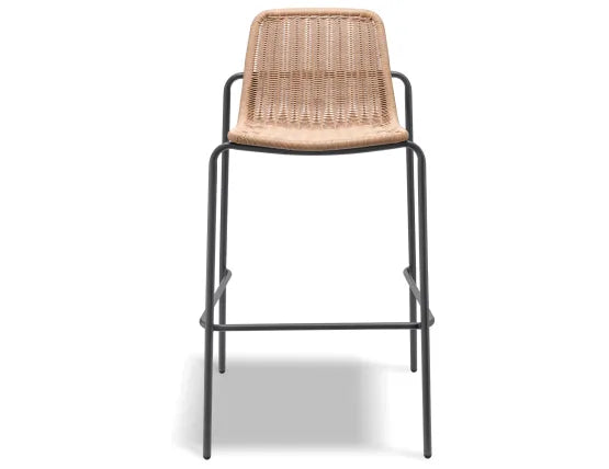 Cenote Rattan Bar Stool - Outdoor - Charcoal, 103cm H