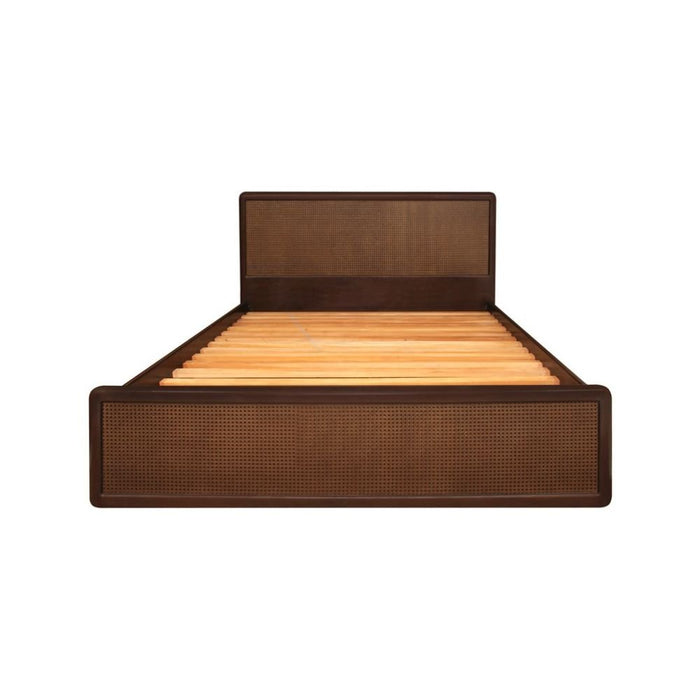 Kelly Rattan Queen Bed (Walnut)