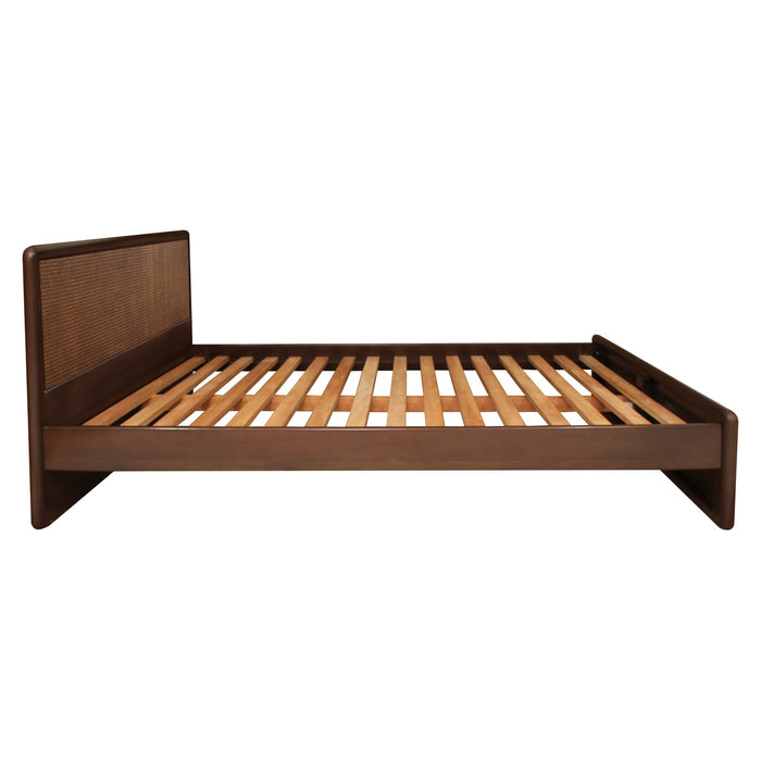 Kelly Rattan Queen Bed (Walnut)