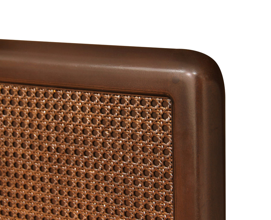 Kelly Rattan Queen Bed (Walnut)