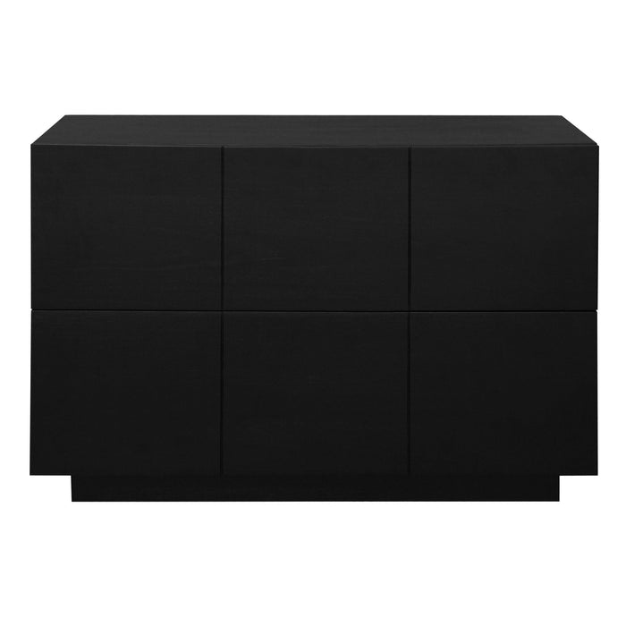 Hudson 2 Drawer Bedside Table (Black)