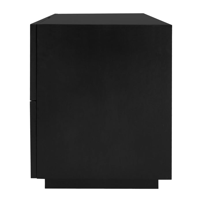 Hudson 2 Drawer Bedside Table (Black)