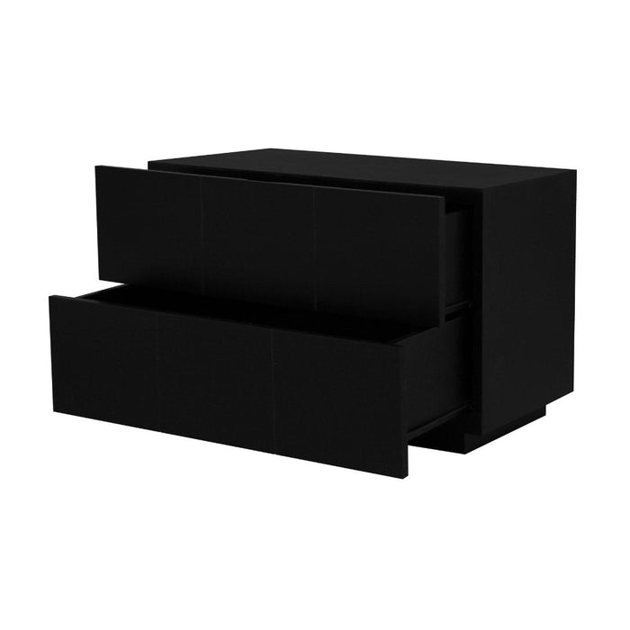 Hudson 2 Drawer Bedside Table (Black)
