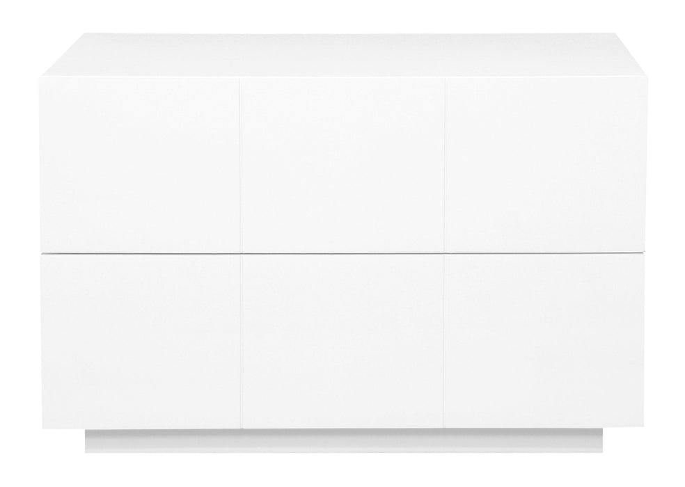 Hudson 2 Drawer Bedside Table (White)