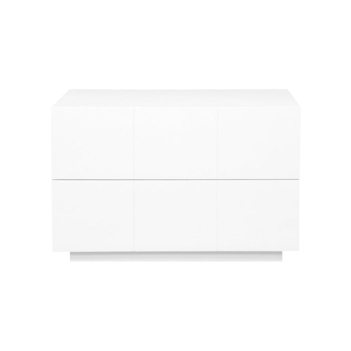 Hudson 2 Drawer Bedside Table (White)
