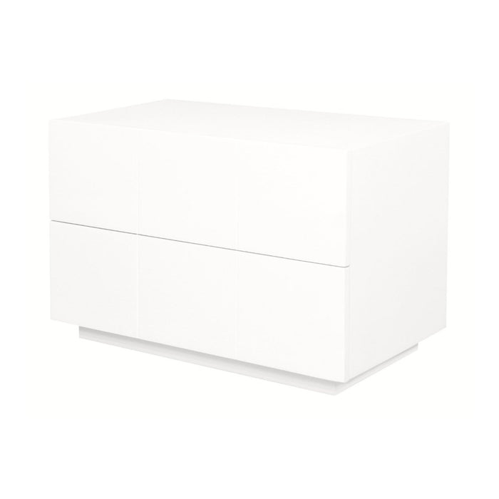 Hudson 2 Drawer Bedside Table (White)