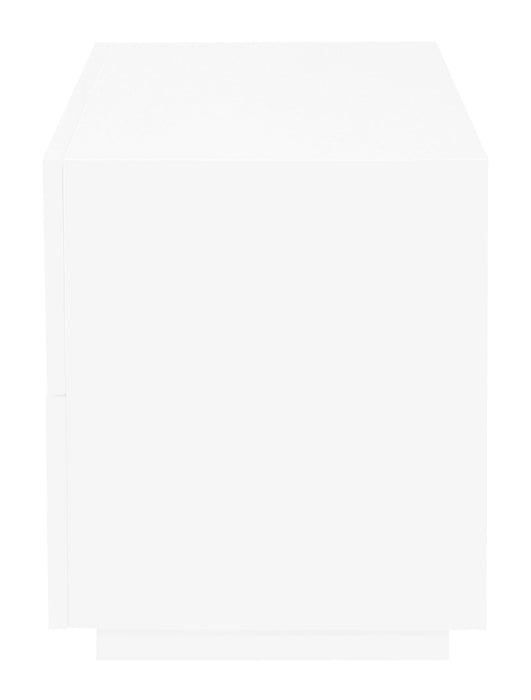 Hudson 2 Drawer Bedside Table (White)
