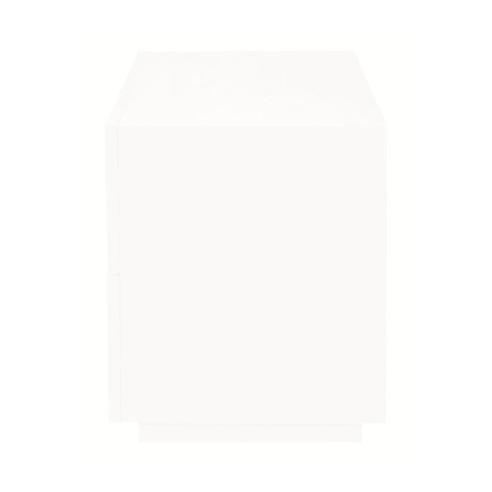 Hudson 2 Drawer Bedside Table (White)