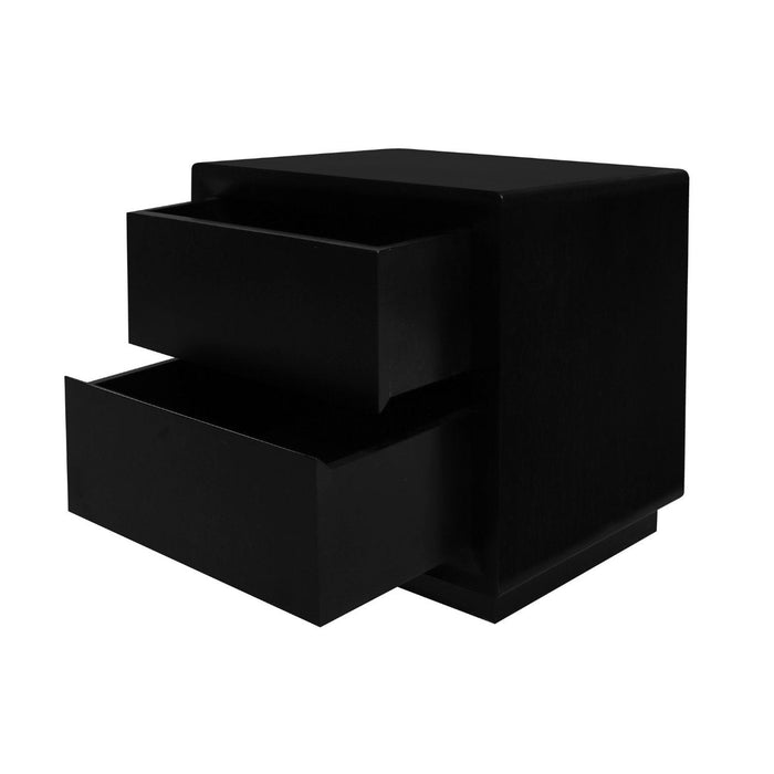 Oslo 2 Drawer Bedside Table (Black)