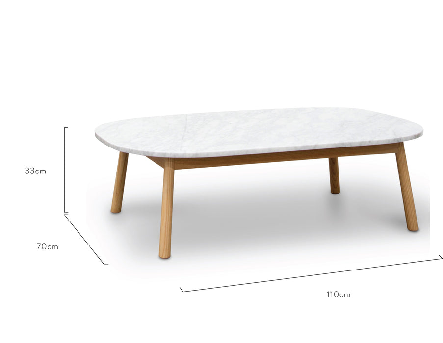 CCF2012-SD 110cm Marble Coffee Table - Natural Base