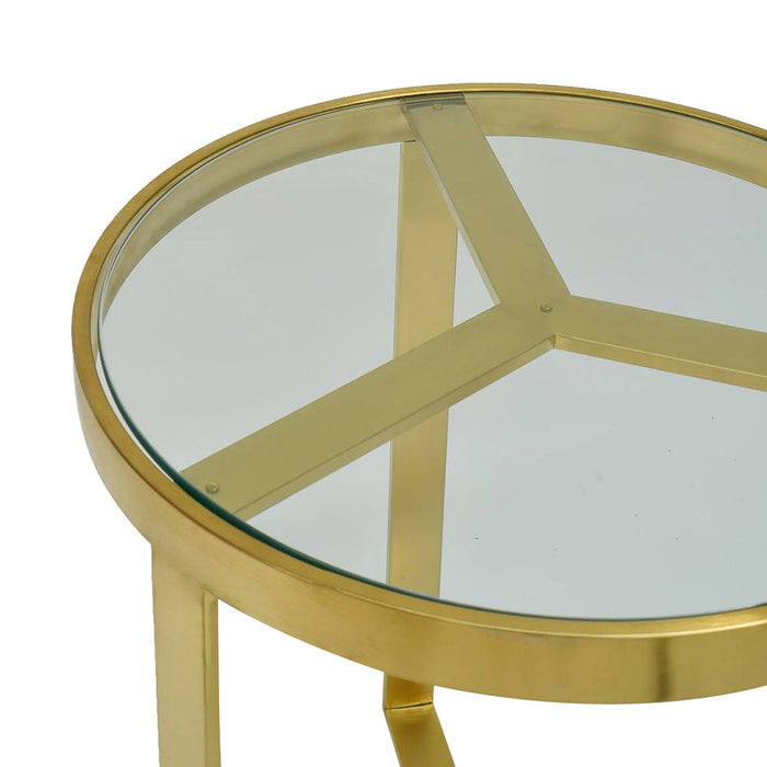 CCF2428-BS 50cm Side Table - Brushed Gold Base