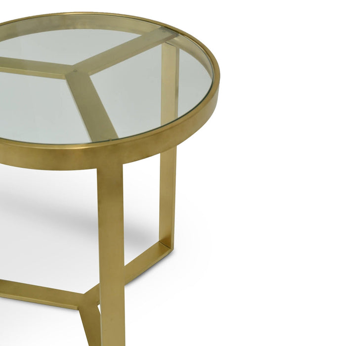 CCF2428-BS 50cm Side Table - Brushed Gold Base