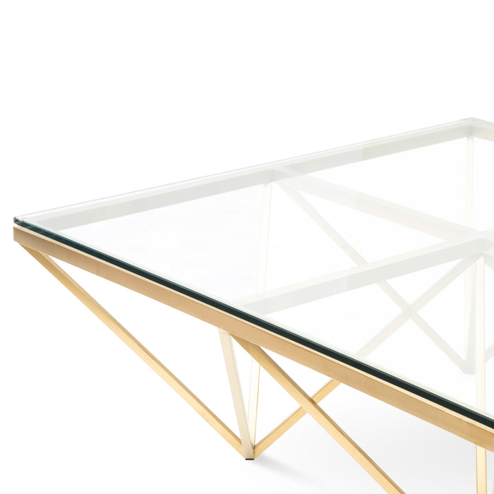 CCF2580-BS 1.05m Glass Coffee Table - Brushed Gold Base