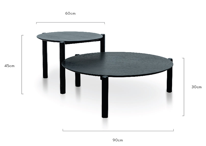 CCF2816-KD-CF2817-KD - Nest of Coffee tables - Black