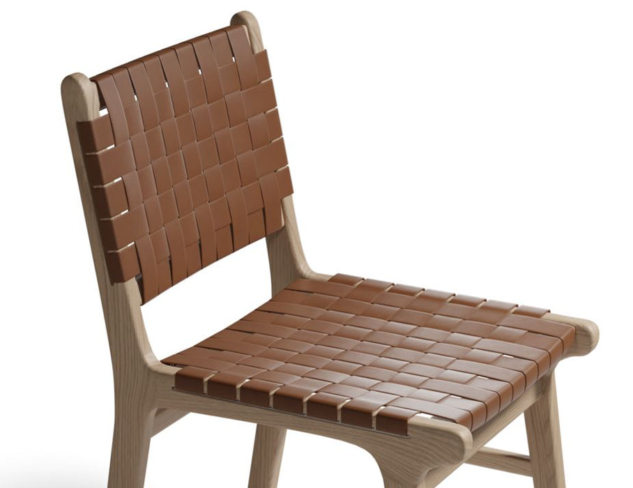 Brooklyn Dining Chair - Woven Cognac Seat /Natural Frame