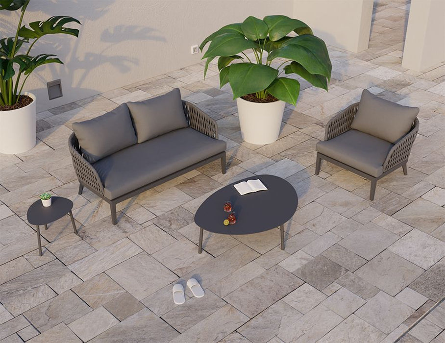 Alma Lounge Chair - Outdoor - Single - Charcoal - Dark Grey Cushion