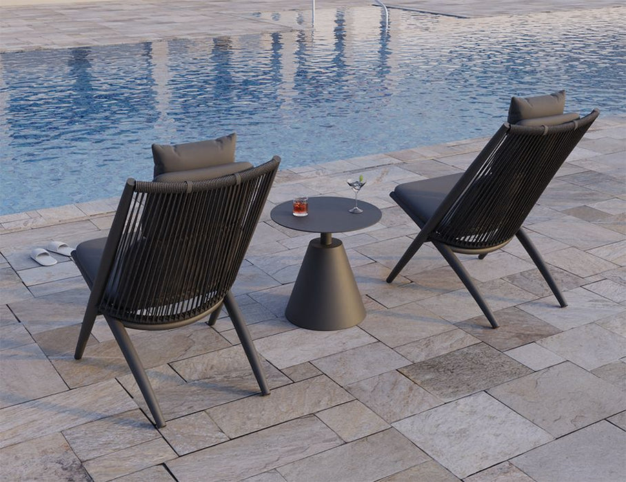 Minori Lounge Chair - Outdoor - Charcoal - Dark Grey Cushion