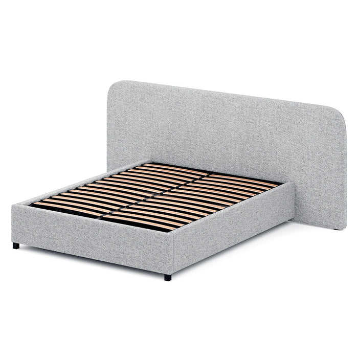 CBD6926-MI King Sized Bed Frame - Dusty Pepper Boucle with Storage