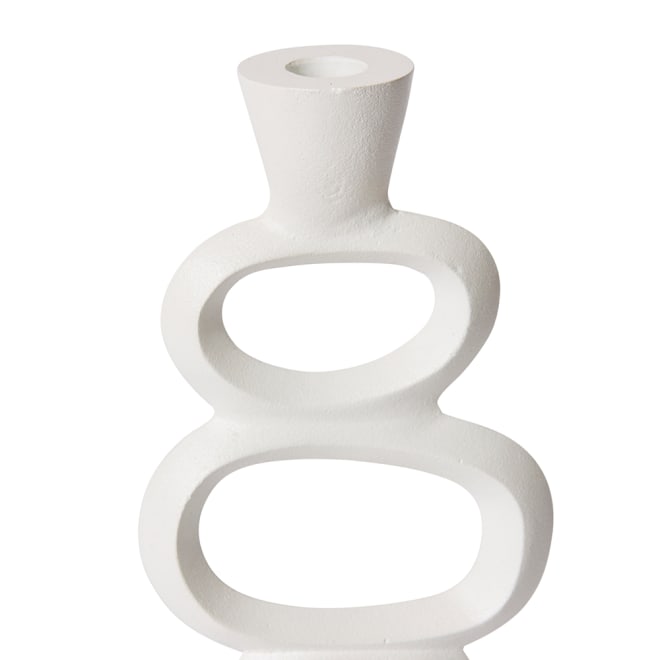 Orson Candle Holder - White, 30cm (H)