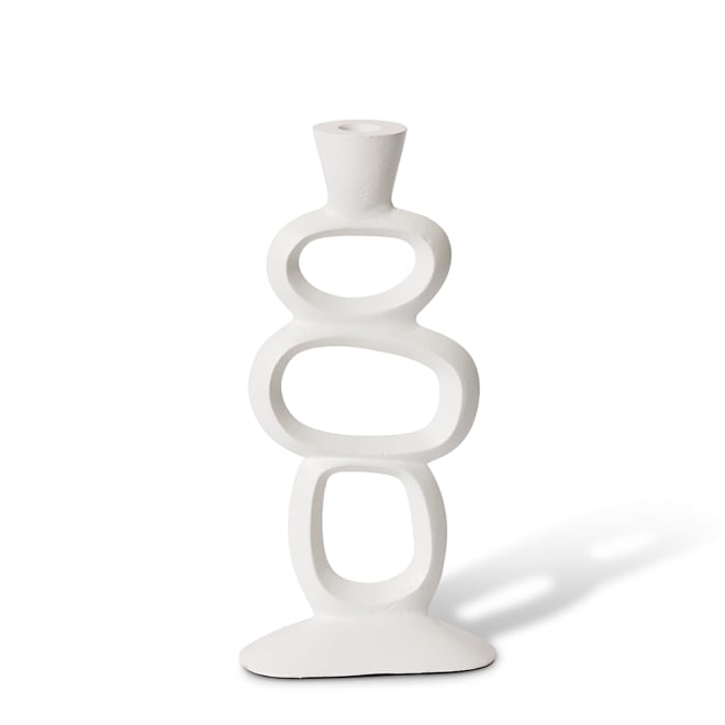 Orson Candle Holder - White, 30cm (H)