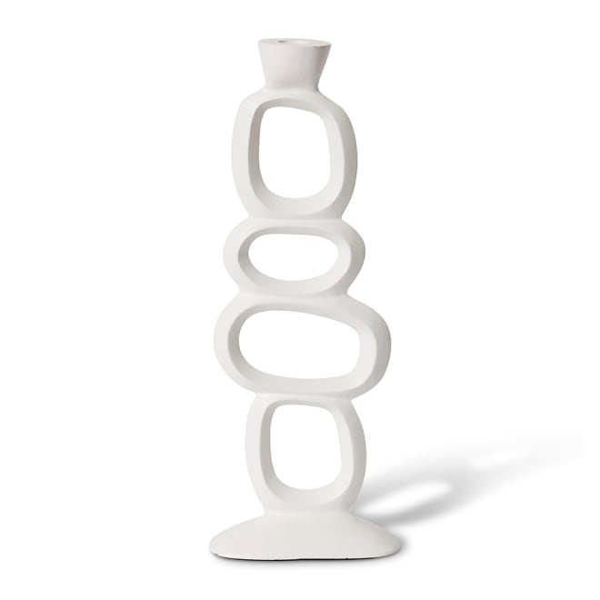 Orson Candle Holder - White, 37cm (H)