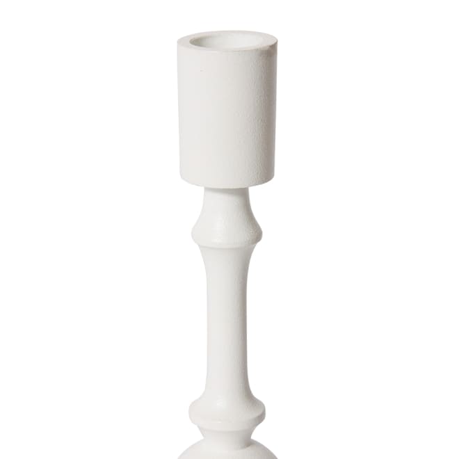 Nellie Candle Holder - White, 23cm (H)