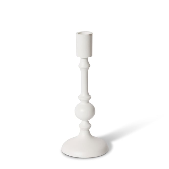 Nellie Candle Holder - White, 23cm (H)