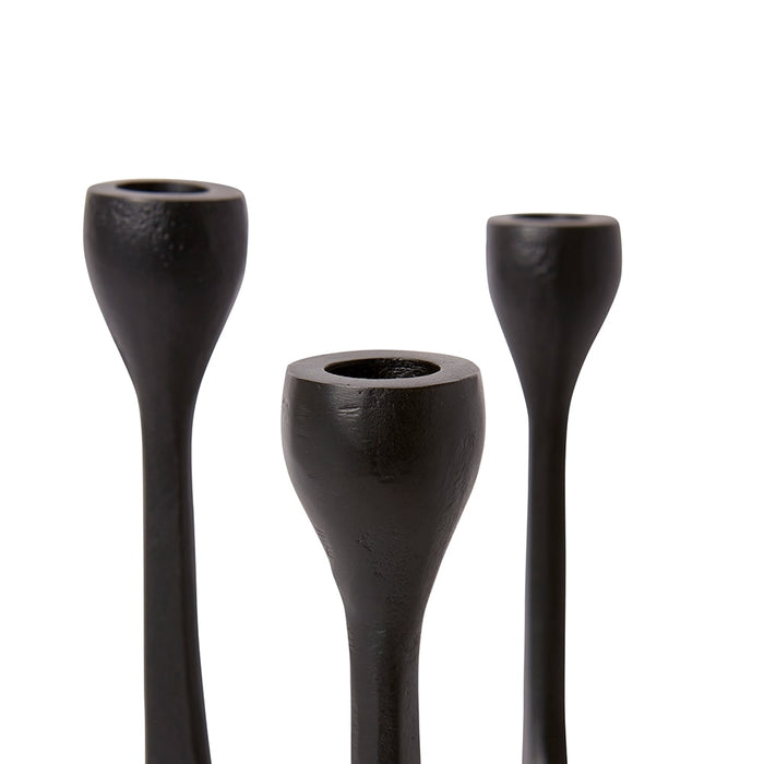 Massimo Candle Holder - Black, 29cm (H)