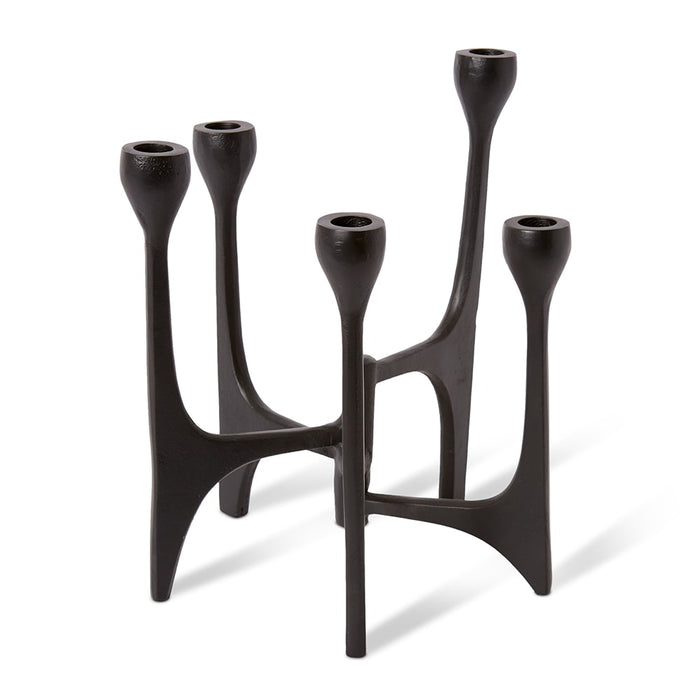 Massimo Candle Holder - Black, 29cm (H)