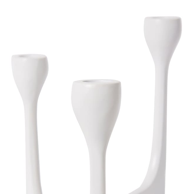 Massimo Candle Holder - White, 29cm (H)