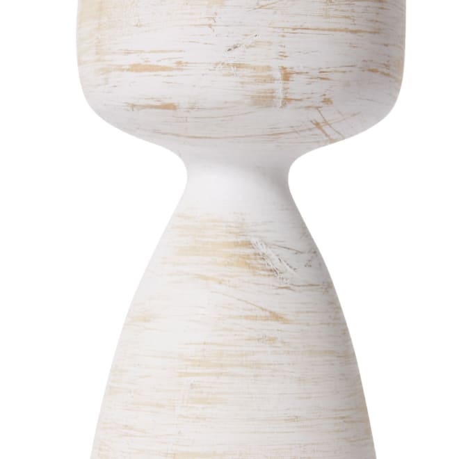 Amari Candle Holder - Whitewash, 26cm (H)