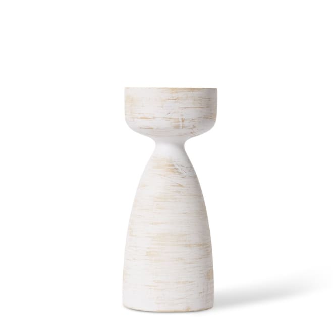 Amari Candle Holder - Whitewash, 26cm (H)