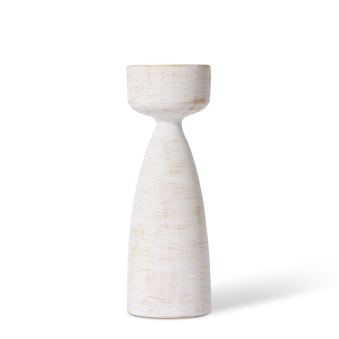 Amari Candle Holder - Whitewash, 32cm (H)