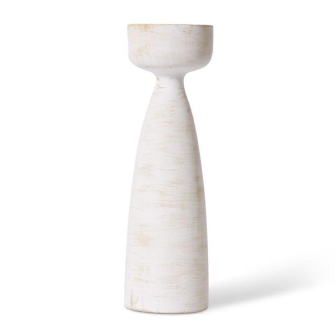 Amari Candle Holder - Whitewash, 37cm (H)