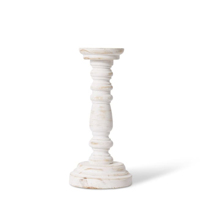 Baraka Candle Holder - Whitewash, 31cm (H)