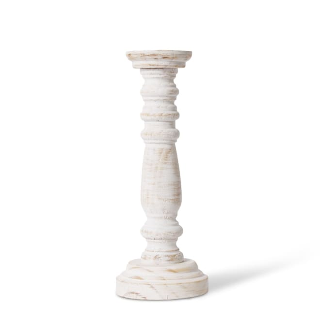 Baraka Candle Holder - Whitewash, 37cm (H)