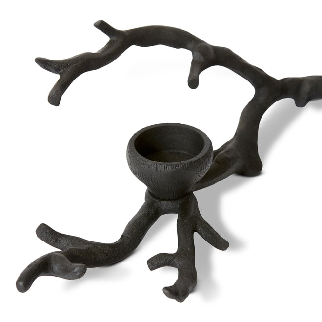 Branch Tealight Candle Holder - Black, 11cm (H)