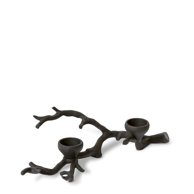 Branch Tealight Candle Holder - Black, 11cm (H)