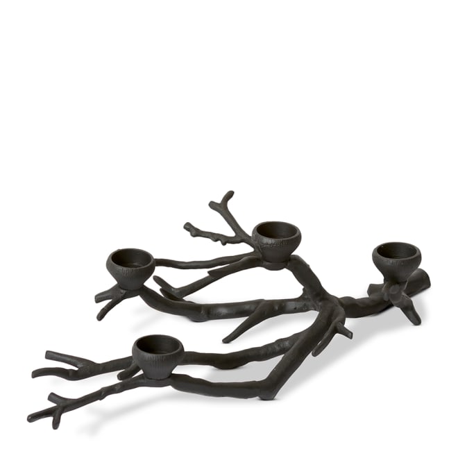 Branch Tealight Candle Holder - Black, 15cm (H)