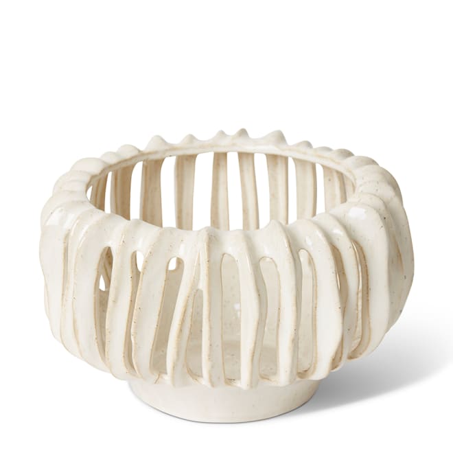 Onyeka Candle Holder - White, 15cm (H)