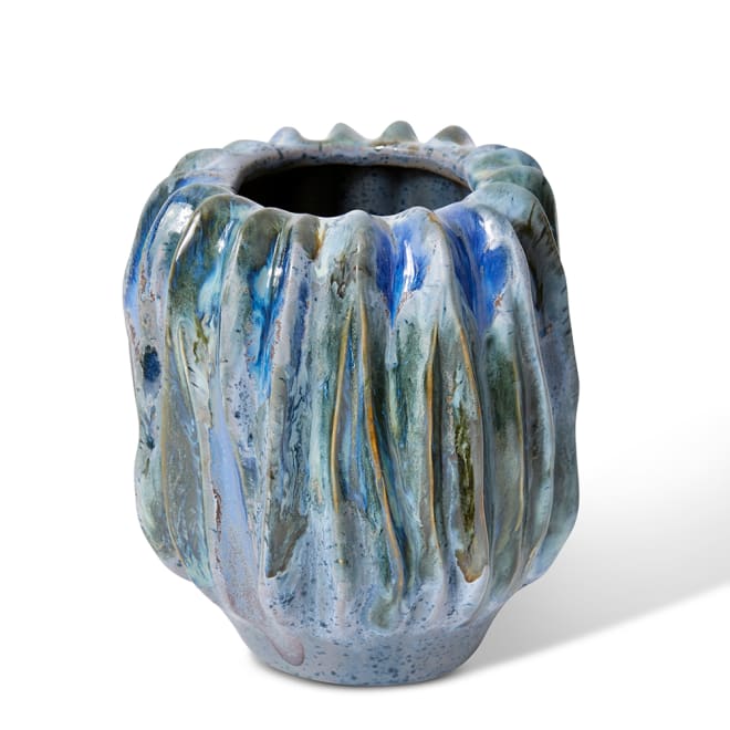 Alberto Vase - Blue, 17cm (H)