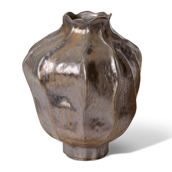 Imka Round Vase - Gun Metal Gray, 37cm (H)
