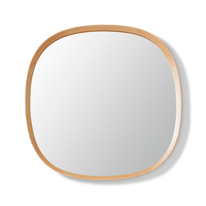 Maha Square Round Mirror - Natural, 80cm (H)